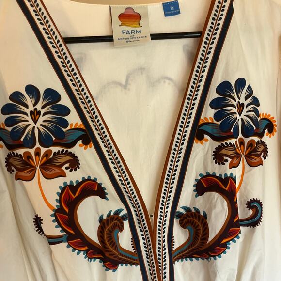 Farm Rio Floral Tile Motif Maxi Long Sleeve Button Front Boho Dress Plus Sz 2X - Picture 3 of 12